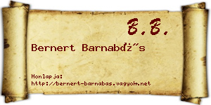 Bernert Barnabás névjegykártya